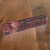 Porte-nom Pour Bureau Moody Agate | Henné sang rouge grenat bijou ton (Taille)