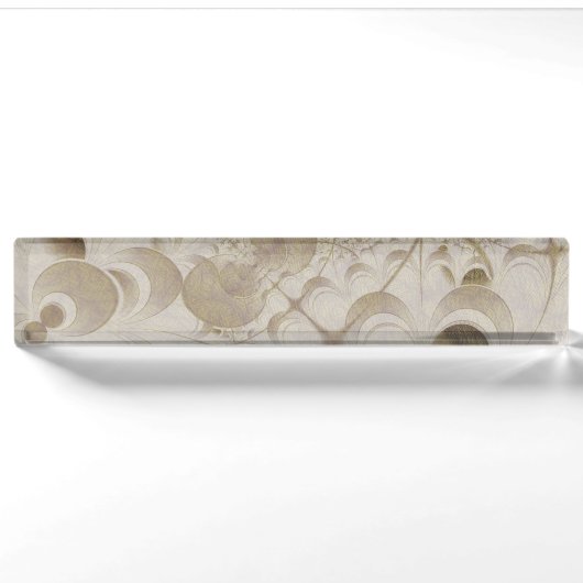 Porte-nom Pour Bureau motif Abstrait beige (Devant)