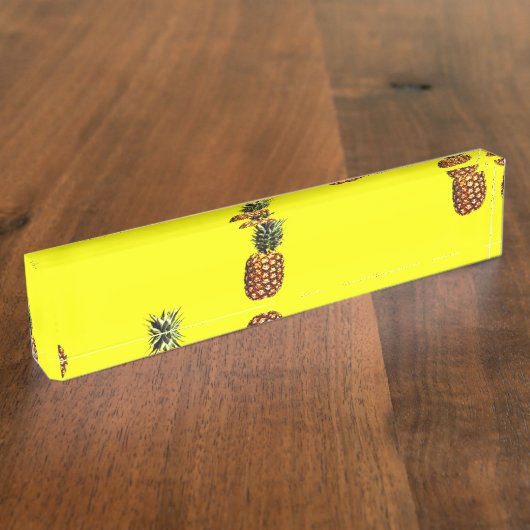 Porte-nom Pour Bureau motif ananas (Taille)