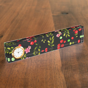 Porte-nom Pour Bureau Motif Berries