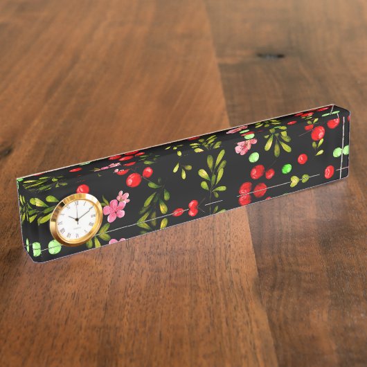 Porte-nom Pour Bureau Motif Berries (Taille)