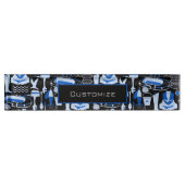 Porte-nom Pour Bureau Motif bleu de pêche (Devant)