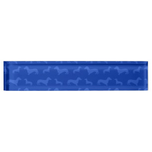 Porte-nom Pour Bureau Motif bleu mignon de teckel
