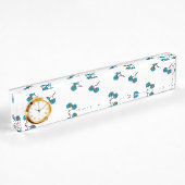 Porte-nom Pour Bureau Motif Blue Cherry