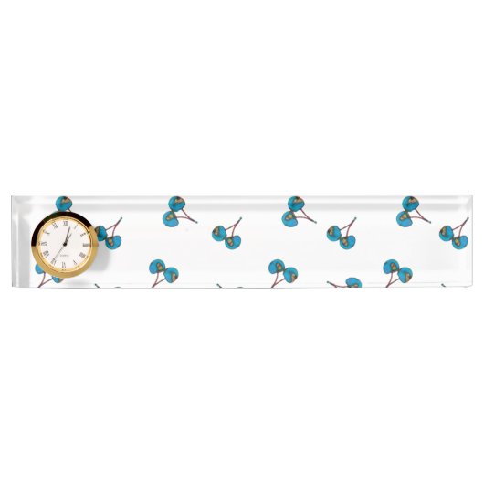 Porte-nom Pour Bureau Motif Blue Cherry (Devant)