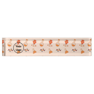 Porte-nom Pour Bureau Motif commercial Orange