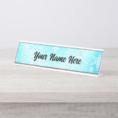Porte-nom Pour Bureau Motif Crystal Snowflakes (Devant)
