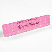 Porte-nom Pour Bureau Motif Cupcake rose