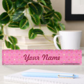 Porte-nom Pour Bureau Motif Cupcake rose