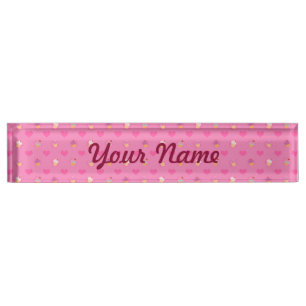 Porte-nom Pour Bureau Motif Cupcake rose