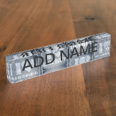 Porte-nom Pour Bureau Motif d'amour du hockey (Taille)