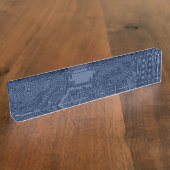 Porte-nom Pour Bureau Motif de circuit Geek bleu (Taille)