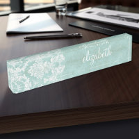 Motif de Damas Vintage bleu glace avec finition gr