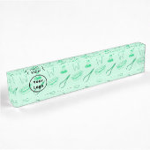 Porte-nom Pour Bureau Motif de dentiste vert