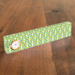 Porte-nom Pour Bureau Motif de feuille, motif de feuilles, feuilles vert