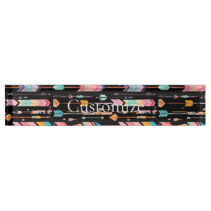 Porte-nom Pour Bureau Motif de flèche multicolore Thunder_Cove