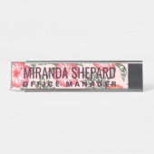 Porte-nom Pour Bureau Motif de fleur hawaïen de ketmie rose (Devant)