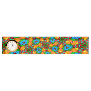 Porte-nom Pour Bureau Motif de fleurs esthétiques