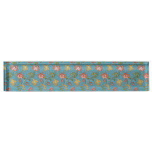 Porte-nom Pour Bureau Motif de fleurs multicolores