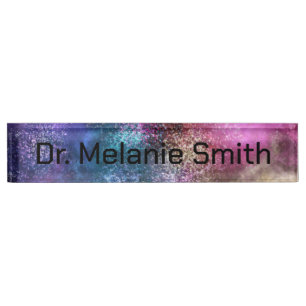 Porte-nom Pour Bureau Motif de galaxie coloré