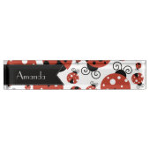 Porte-nom Pour Bureau Motif De Ladybugs, Red Ladybugs, Votre Nom (Devant)