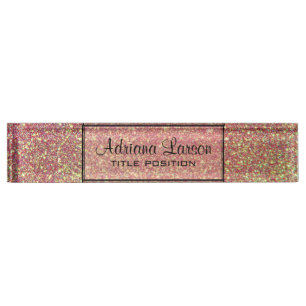Porte-nom Pour Bureau Motif de Parties scintillant étincelante