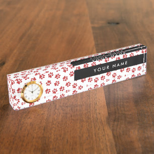 Porte-nom Pour Bureau Motif de pattes, Pattes de chien, Pattes de chat,