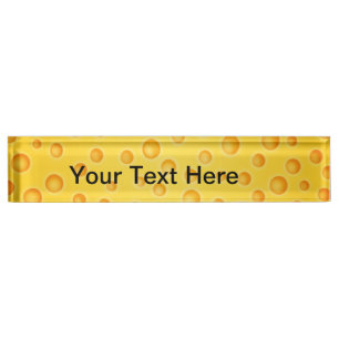 Porte-nom Pour Bureau Motif de texture de Cheezy de fromage suisse