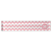 Porte-nom Pour Bureau Motif de Zigzag rose clair monogramme (Devant)