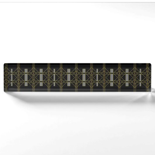 Porte-nom Pour Bureau Motif Déco géométrique (Devant)