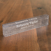 Porte-nom Pour Bureau Motif en bois rustique moderne unique  (Taille)