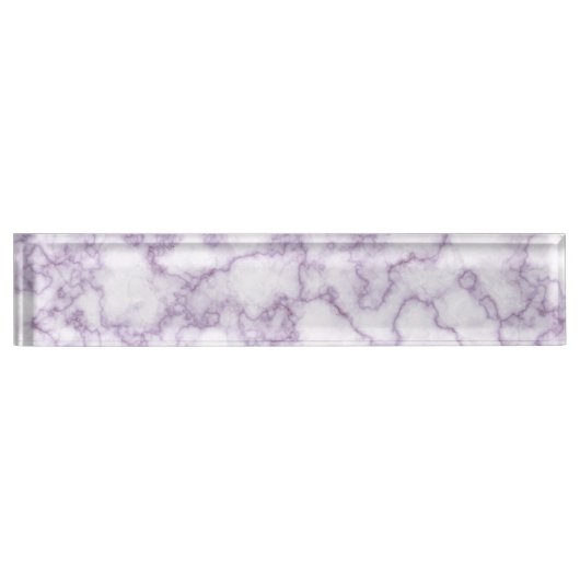 Porte-nom Pour Bureau Motif en marbre violet (Devant)