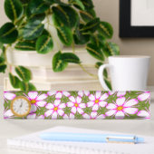 Porte-nom Pour Bureau Motif Fleurs Cosmos