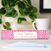 Porte-nom Pour Bureau Motif léopard rose chaud