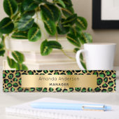 Porte-nom Pour Bureau Motif léopard vert émeraude