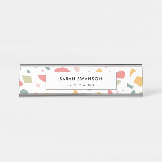 Porte-nom Pour Bureau Motif pastel moderne (Devant)