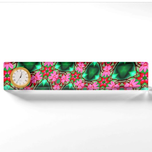 Porte-nom Pour Bureau Motif Rose du désert (Devant)