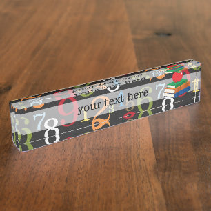 Porte-nom Pour Bureau Motif scolaire