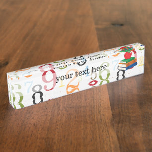 Porte-nom Pour Bureau Motif scolaire