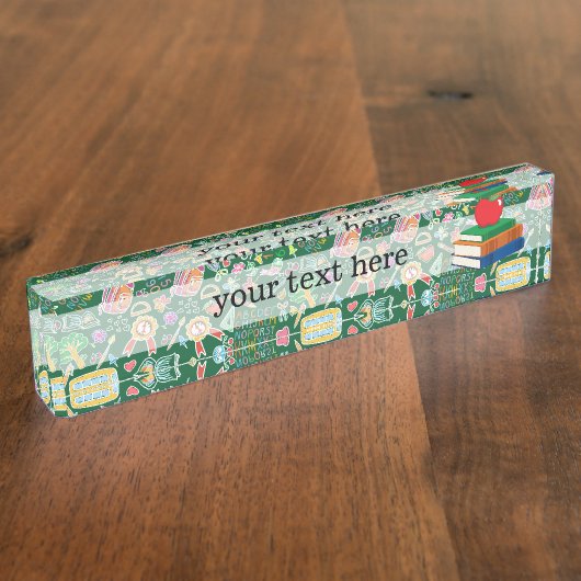 Porte-nom Pour Bureau Motif scolaire (Taille)