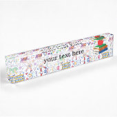 Porte-nom Pour Bureau Motif scolaire