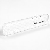 Porte-nom Pour Bureau Motif simple blanc gris clair moderne