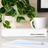 Porte-nom Pour Bureau Motif simple blanc gris clair moderne