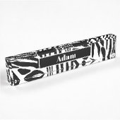 Porte-nom Pour Bureau Motif Zèbre