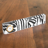 Porte-nom Pour Bureau Motif zèbre (Taille)