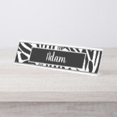 Porte-nom Pour Bureau Motif Zèbre (Devant)