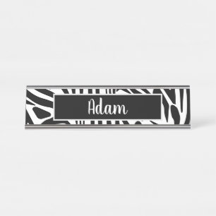 Porte-nom Pour Bureau Motif Zèbre