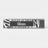 Porte-nom Pour Bureau Motif Zèbre (Devant)