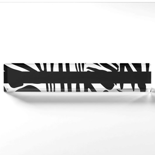 Porte-nom Pour Bureau Motif zèbre (Devant)