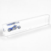 Porte-nom Pour Bureau Moto 1 - Bleu